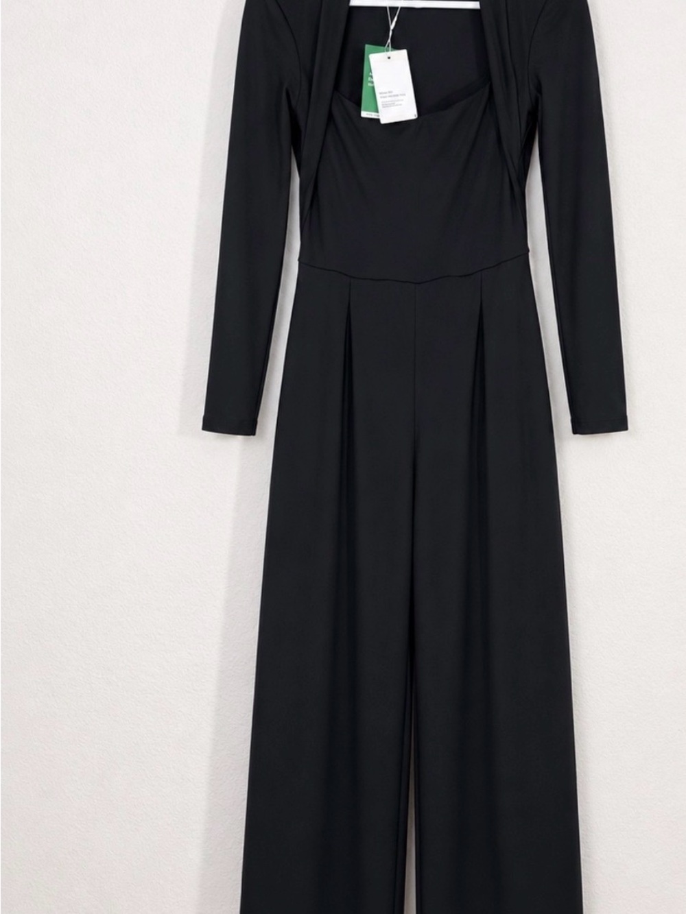 Small NWT Long Sleeve Pocket Wide Leg Jumpsuit-Easy Peezy Halara - Picture 6 of 7